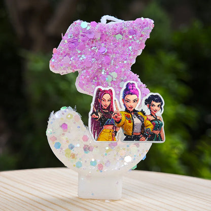 Anime Kpop Dämon Jäger Thema Kerze 3D Nummer 0-9 Kinder Geburtstag Kuchen Dekoration Baby Shower Party Zubehör geschenke