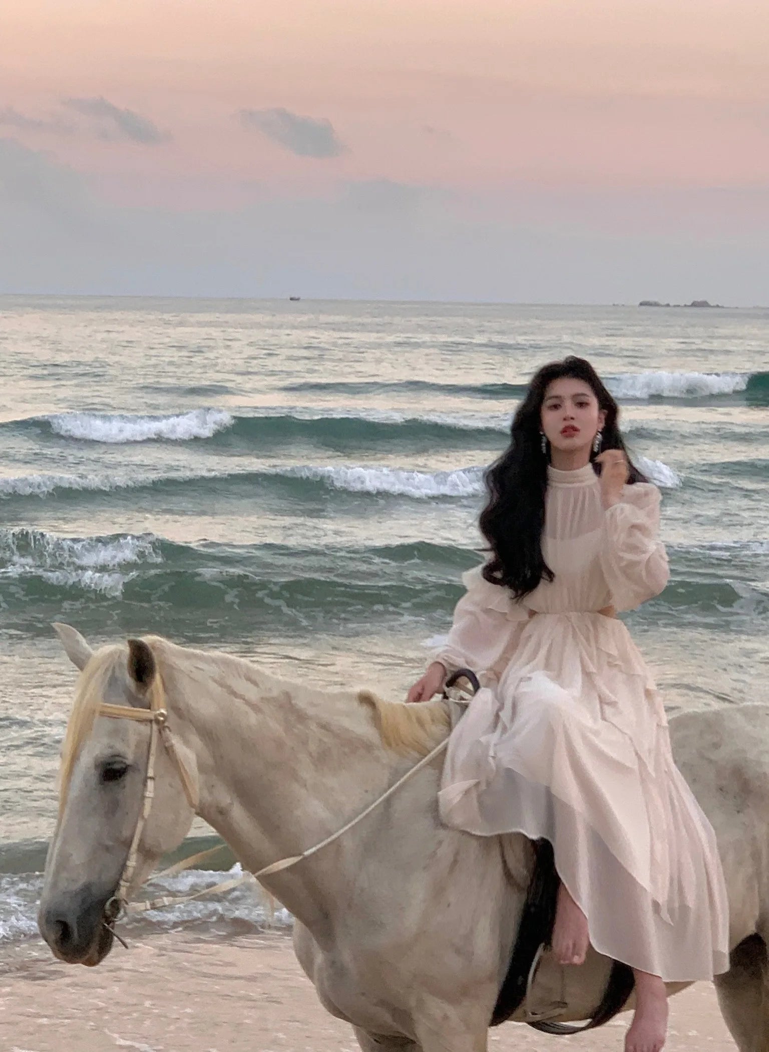 Strand Stil Chiffon Y2k Mini Kleid Büro Dame Casual Langarm Elegante Einteilige Kleid Koreanische Mode Kleidung Sommer 2023.