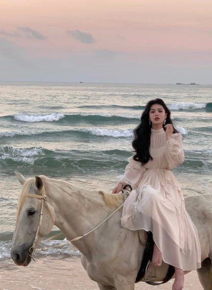 Strand Stil Chiffon Y2k Mini Kleid Büro Dame Casual Langarm Elegante Einteilige Kleid Koreanische Mode Kleidung Sommer 2023.