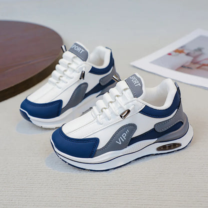 Teenager Kid's Sneakers For Autumn PU Leather Waterproof Children's Sport Shoes Trend Fashion Outdoor Running Shoes For Boys.