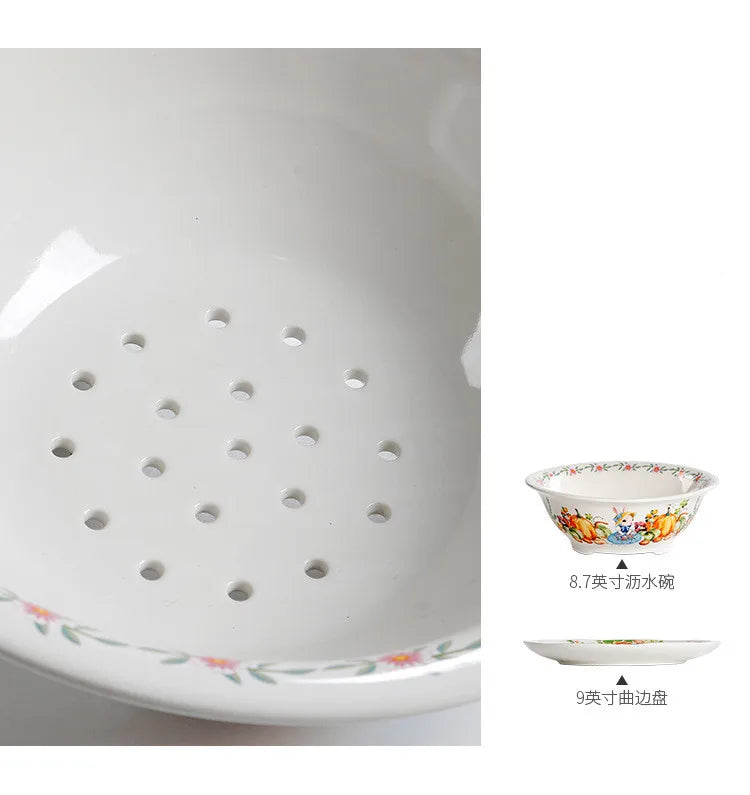 Creative Pumpkin Rabbit Pattern Tableware Garden Style Ceramic Plate Home Cute Dinner Plate Salad Bowl Kitchen Accessories.