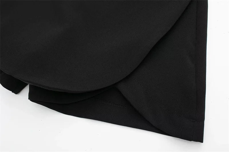 MUJER 2025 Black Mini Skirt Shorts Woman Fashion Asymmetric Skort For Women High Waist Short Skirts Woman Summer Casual Shorts.