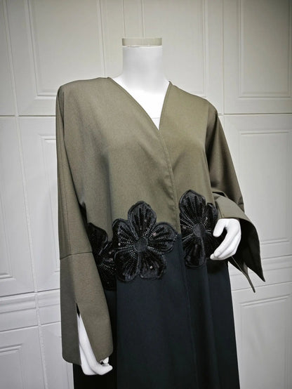 Eid Dubai Open Abaya Appliques Kimono Cardigan Women Muslim Dress Turkey Kaftan Kebaya Caftan Marocain Femme Robe Islam Jalabiya