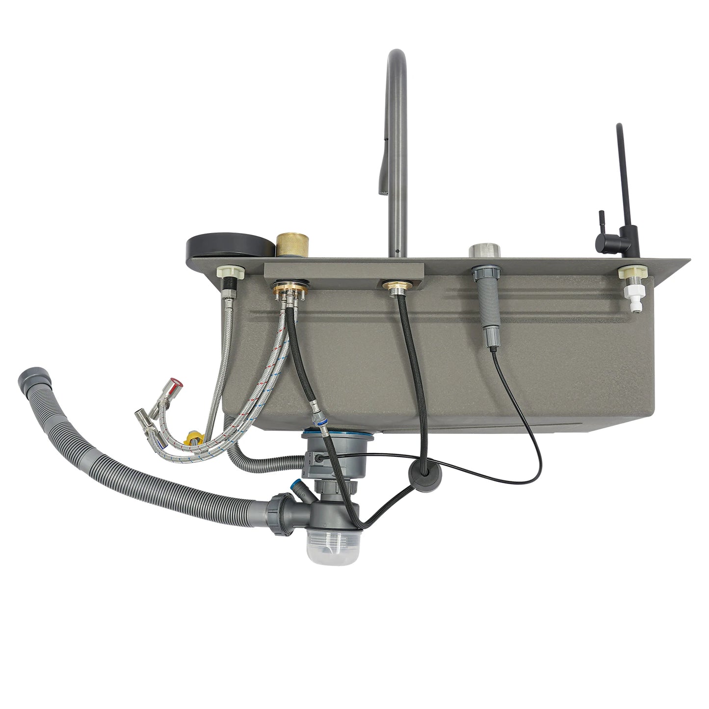 Edelstahl Rechteckige 68*45*21 cm Küche Waschbecken Große Single Slot Wasserhahn Set Seifenspender Tasse Waschmaschine