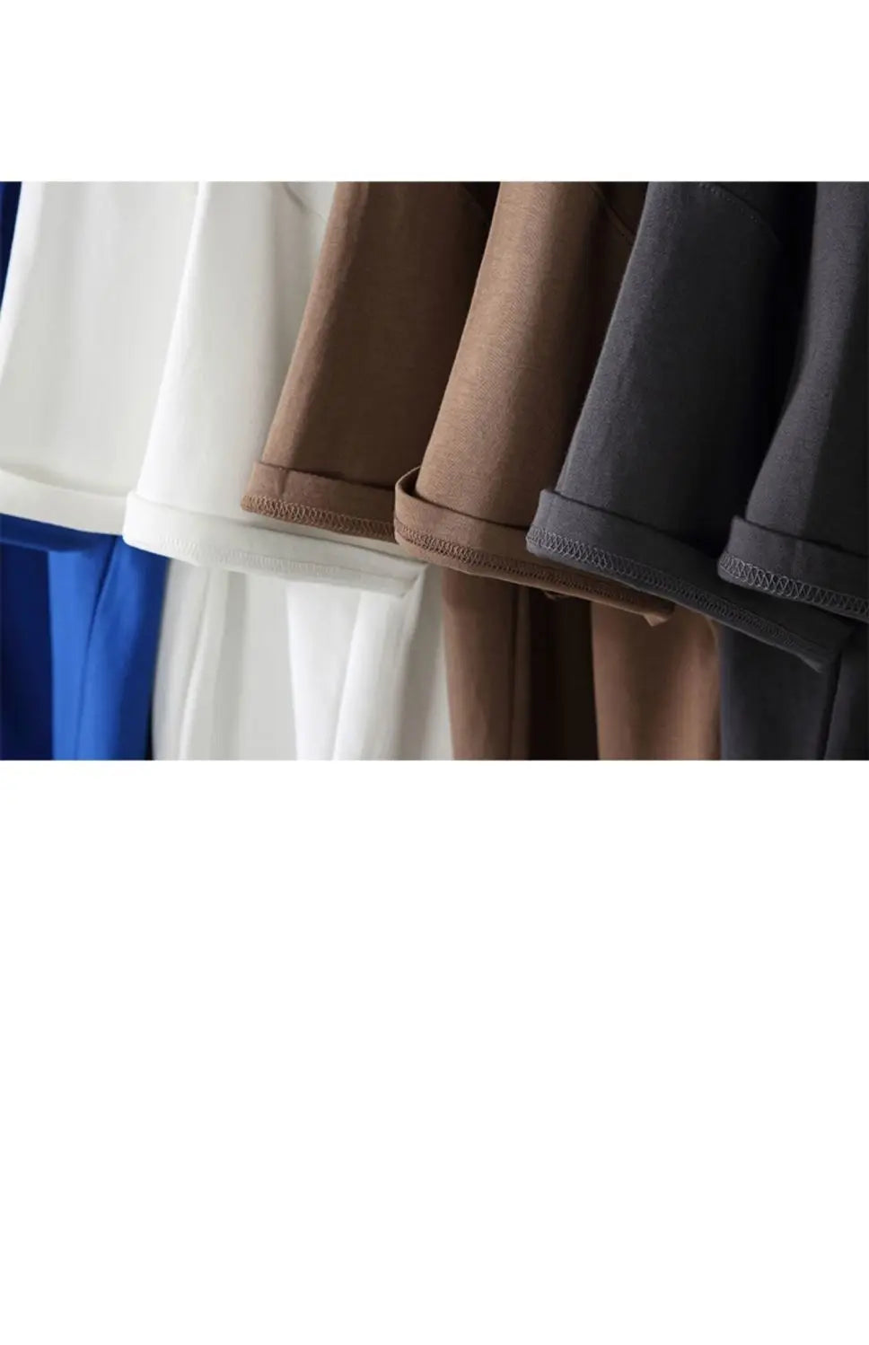 Black White GSM 500g Heavy-duty Pure Cotton T-shirt Thickened Threaded Round Neck Short Sleeves Three Needle Half Sleeve Tees.