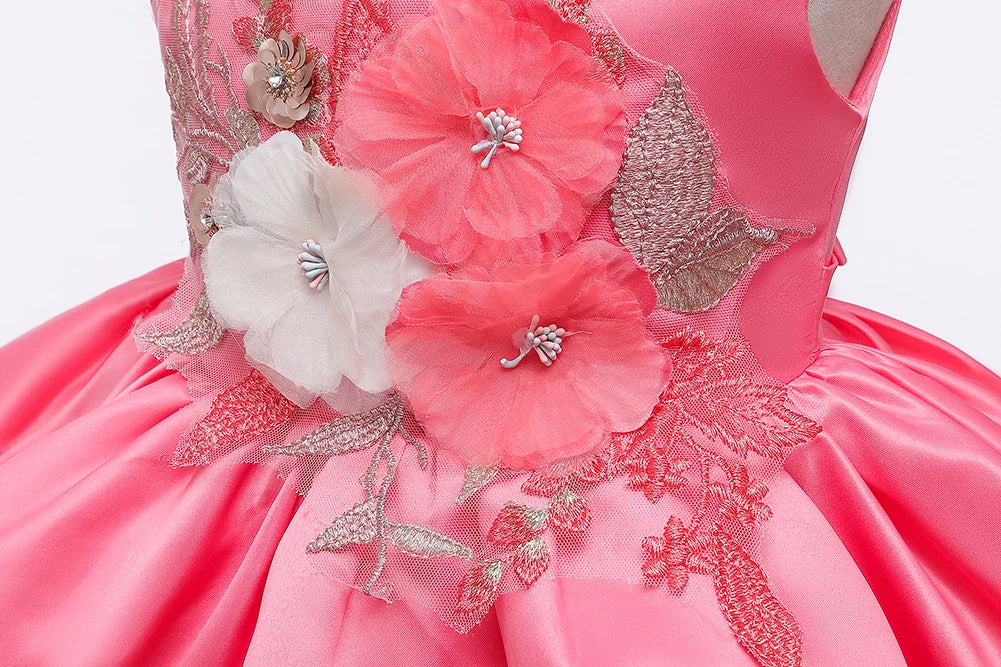 Flauschige Mesh Kinder Kleid Leistung Weihnachts kleid Wassermelone rot Mädchen Kleid für 0 bis 6 Jahre Kind.