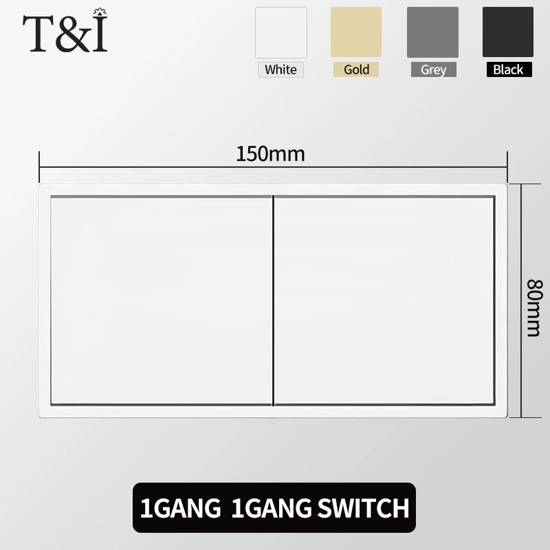 Europäische Wandsteckdose, EU-Steckdose, USB-Typ-C-Ladeanschlüsse, 1/2-Gang-Lichtschalter, 16 A 250 V, Unterputzmontage, weißes Panel, 80 x 80 mm