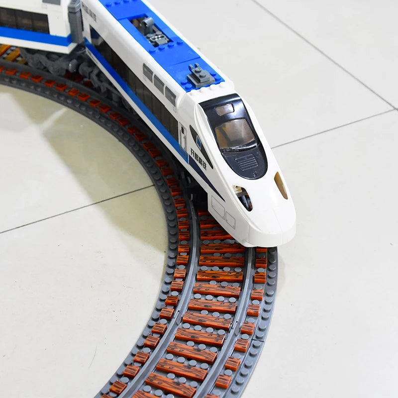 MOC City Creative Idea Train Straight and Curved Rails Base Tracks Shoulder Building Blocks Bricks Accessories DIY kid Toys gift.