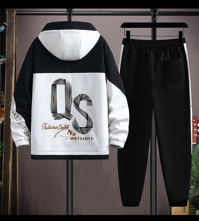 2025 Spring Casual Jackets Sportswear+Pants Men's Sets Korean Style 2 Piece Sets Men Streetwear Fitness Male Tracksuit.