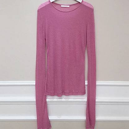 Sexy Shirt Women T-Shirt Long Sleeve Korean Style Slim Basic Elasticity Tshirt Top Womens Clothing T Shirt Femme