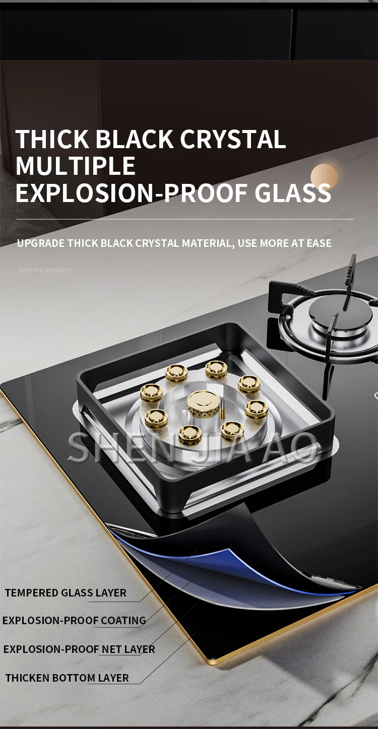 7.2KW Gas Stove Household Three Stove Timing Table Embedded Dual-purpose Natural Gas Liquefied Gas Fire Stove Gas Stove.