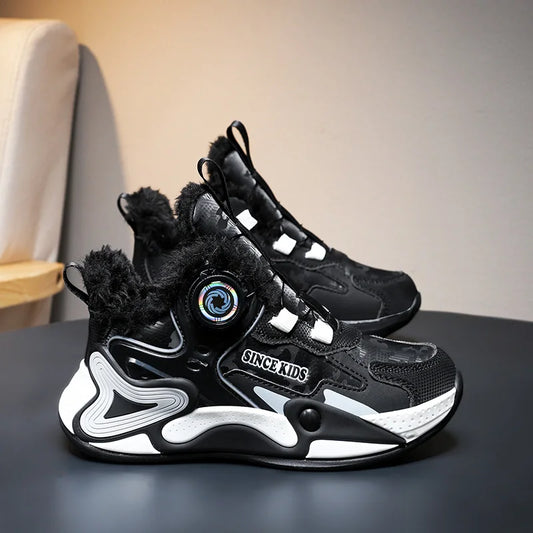 Children's Sneakers Boys Causal Kid Running Walking Shoes Fashion Warm Plush Girls Tennis Shoes Soft Walking Shoes.