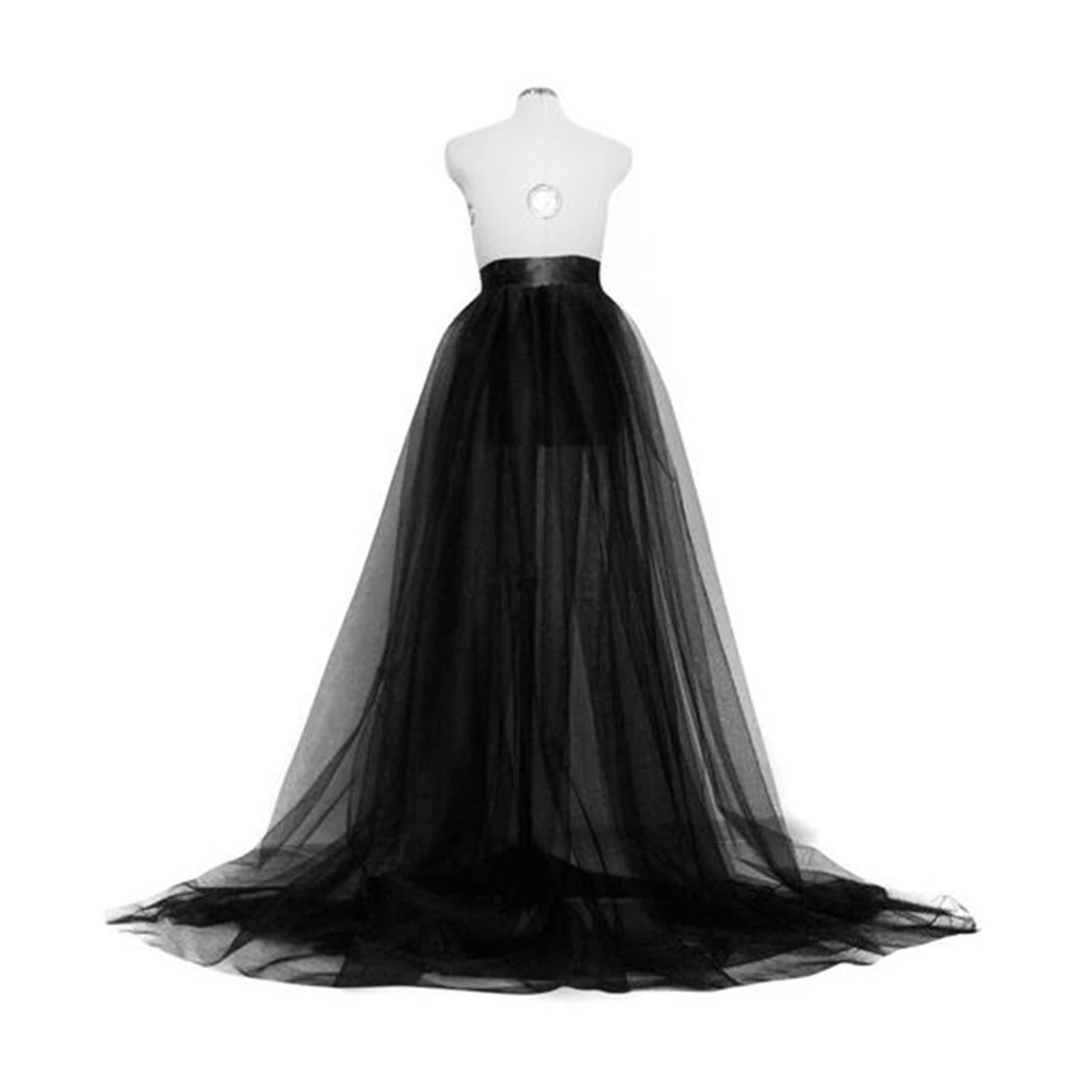 Women Tulle Tutu Long Skirt Lace Up High Waisted Detachable Solid Color Dress for Party Cosplay Prom Ladies.