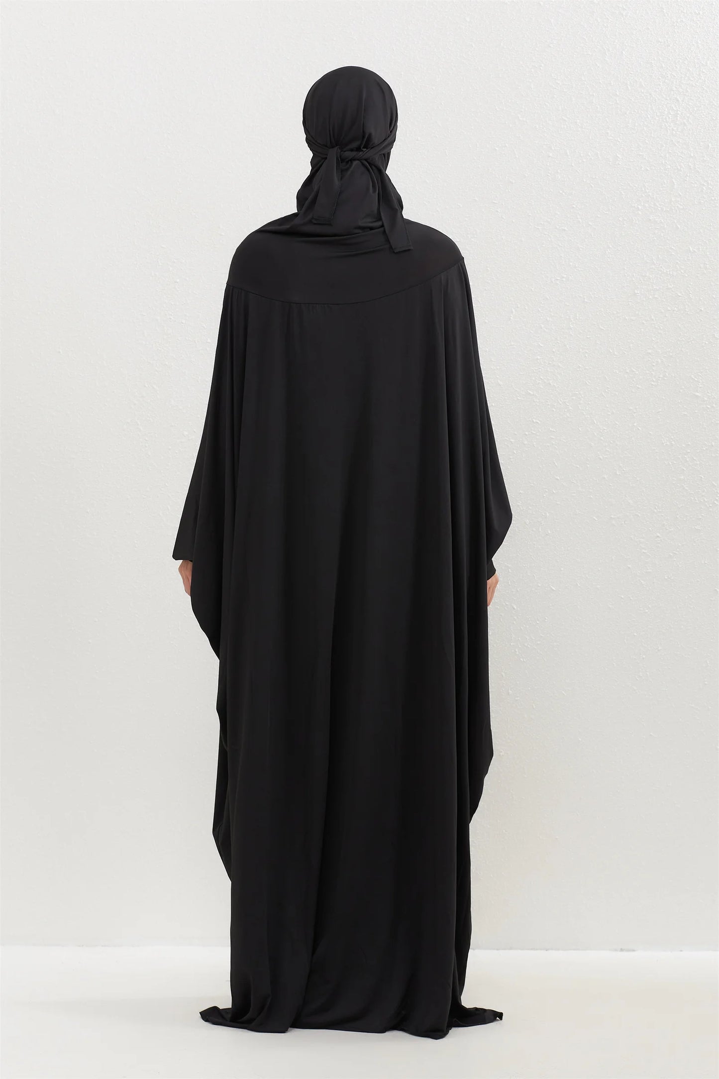 Muslim Abayas Hijab Hooded Smocking Sleeve One-piece Prayer Dress Women Jilbabs Kaftans Islamic Dubai Saudi Robe Turkish Modesty.