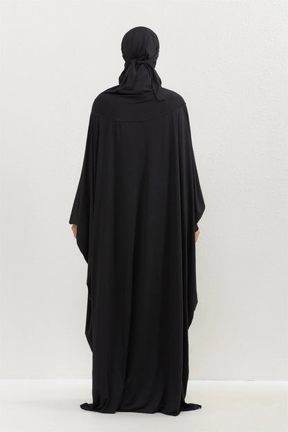 Muslim Abayas Hijab Hooded Smocking Sleeve One-piece Prayer Dress Women Jilbabs Kaftans Islamic Dubai Saudi Robe Turkish Modesty.
