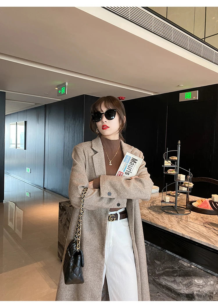 Winter Langarm Mock Neck Gestrickte Frauen Pullover Pullover Schlank Stricken Pullover Frauen Tops Blusas Mujer De Moda 2024 Blusa J995.