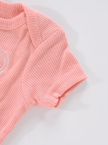 4PCS Neugeborenen Strampler Kurzarm Rundhals Cartoon Tier Blumen Drucken Body Onesies Für Baby Jungen Und Mädchen Kleidung