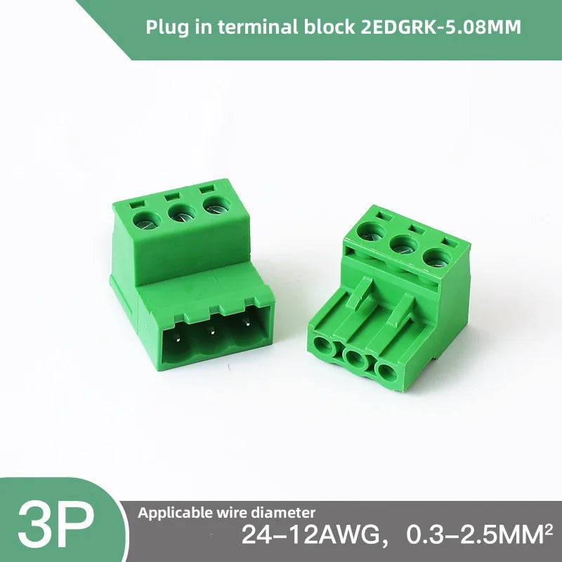 2EDGRK 5,08 mm Header Socket Plug-IN Terminal Blocks Schraubtyp PCB Male Connectors 2P -24P
