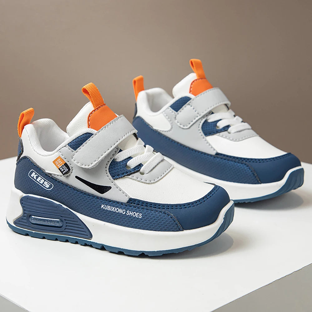 PU Leather Sport Shoes For Children 2025 Trend Fashion Kid's Sneakers Soft-soled Outdoor Boy's Girl's Running Shoes.