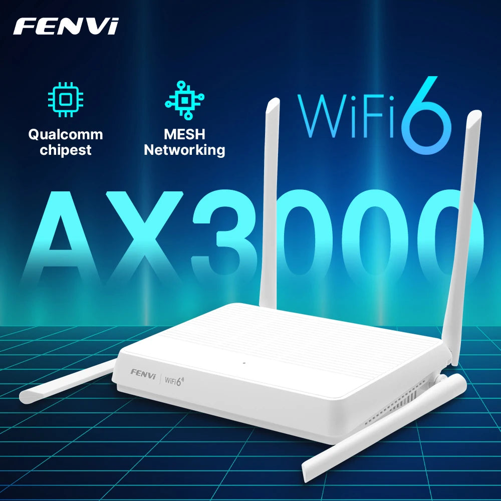 FENVI AX3000 WiFi 6 Mesh WIFI Gigabit Router 2.4G/5GHz Dual-Band 802.11AX Wireless Signal Amplifier WiFi Repeater WPA3 5G Router.