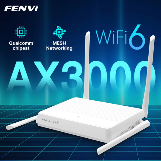 FENVI AX3000 WiFi 6 Mesh WIFI Gigabit Router 2.4G/5GHz Dual-Band 802.11AX Wireless Signal Amplifier WiFi Repeater WPA3 5G Router.