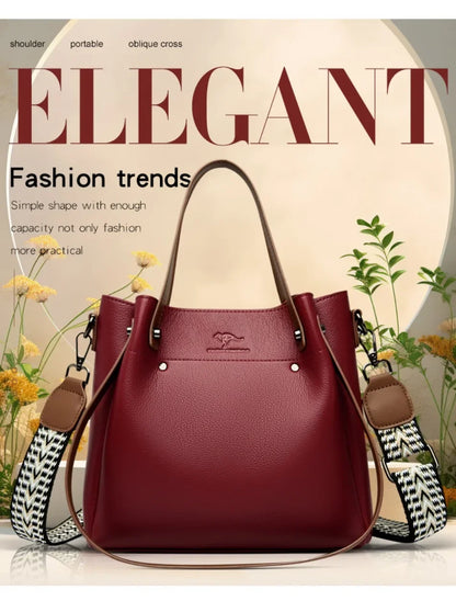 Genuine High Quality Leather Shoulder Crossbody Bags for Women Luxury Handbags Women Bag Large Capacity Soft Tote Messenger Bag.