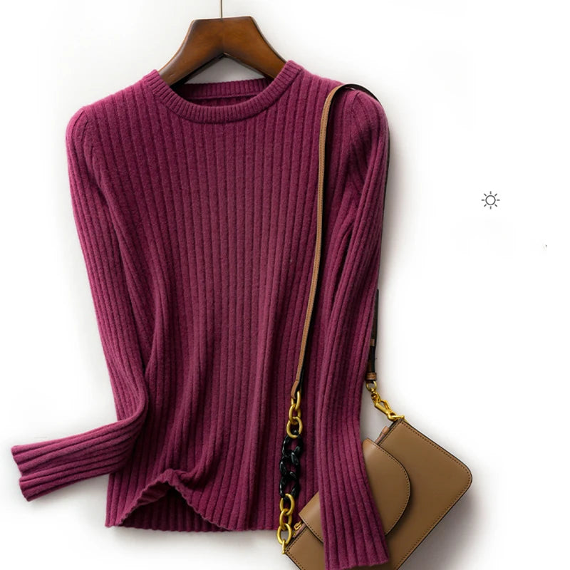 Frauen Pullover Oansatz Herbst Winter Grundlegende Pullover Warme Casual Pulls Jumper Koreanische Langarm Solide Strickwaren Bodenbildung Top.