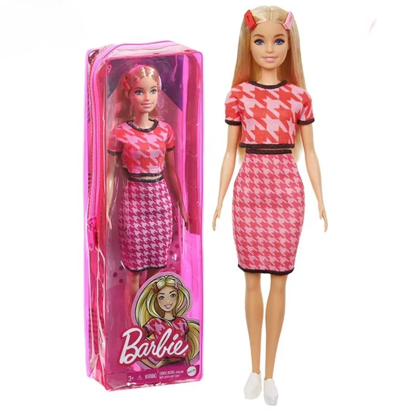 Original Barbie Fashionistas Dolls Multiple Body Shapes Skin Tones 1/6 Dress Up Accessories Kids Toys for Girls Trends Clothes.