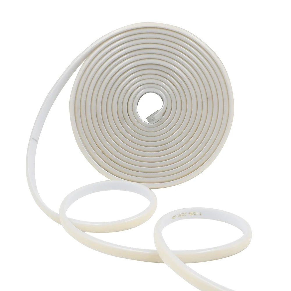 220V Dimmable COB LED Neon Strip Light Dimmer Switch Plug Kit Waterproof 288 LED Flex Tube Lamp Hight Bright Warm/Natural White.