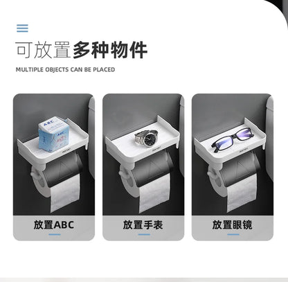 Wand Halterung Toilettenpapier Halter Top Kleinigkeiten Lagerung Kunststoff Wasserdichte Rollen Papier Lagerung Rack Badezimmer Tissue Organizer Regale