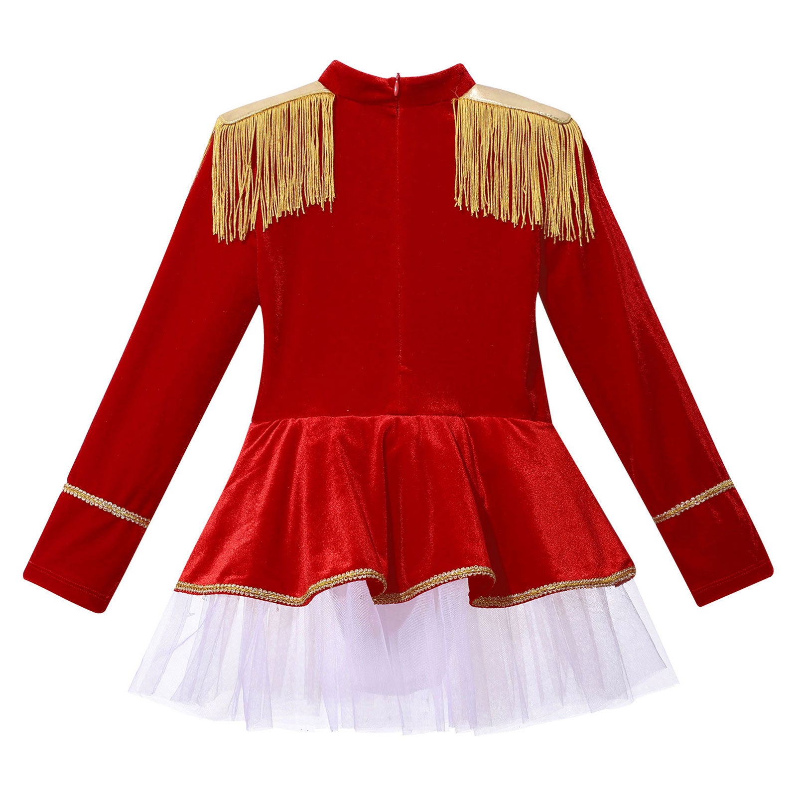 Kinder Mädchen Halloween Weihnachten Karneval Zirkus Zirkusdirektor Cosplay Performance Kostüm Langarm Mesh Trikot Tutu Kleid.