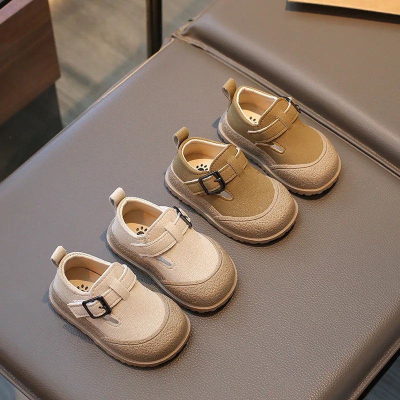 Boys' Boken Shoes Soft Soled Children's Shoes 2025 New Arrivals 0-1 years old Children's Sports Shoes Fashion Retro Bean Shoes.