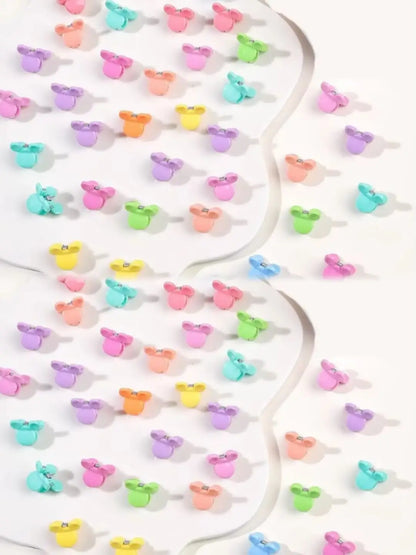 50Pcs Flower Hair Clips Multi color Mini Cute Hair Styling Accessories for Girls and Women Birthday Gifts,10 Colors at Least.