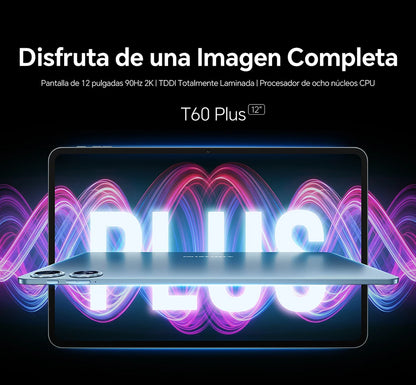 【New】Teclast T60 Plus 12 Inch Tddi 90Hz 2K Screen 2000X1200 Android 14 Widevine L1 Mtk Helio G88 (6Gb Ram+10Gb Expansion)16Gb/128Gb 8000Mah Battery 4g Lte Dual Sim Tf up to 1Tb.