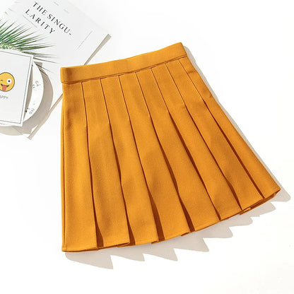 High Waist Pleated Kawaii Harajuku Skirts Women Girls Lolita A-line Sailor Large Size Preppy School Uniform.