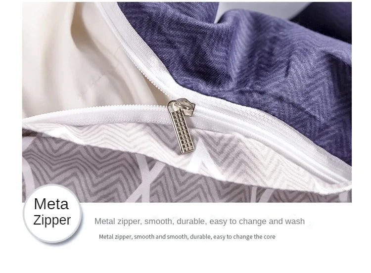 3PC 100% Cotton Duvet Cover Set Striped Printing 1PC Duvet Cover 2PC Pillowcase Cotton Soft Skin Friendly Bedding.