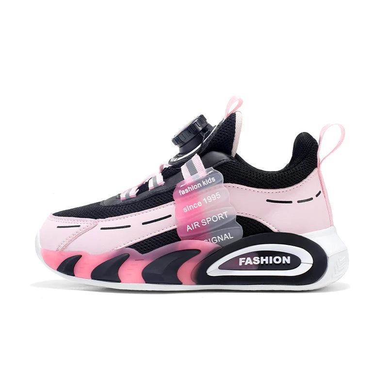 Cute Pink Girls' Summer Breathable Walking Shoes Lightweight Kids Fashion Sneakers for Outdoor Sports Tennis.