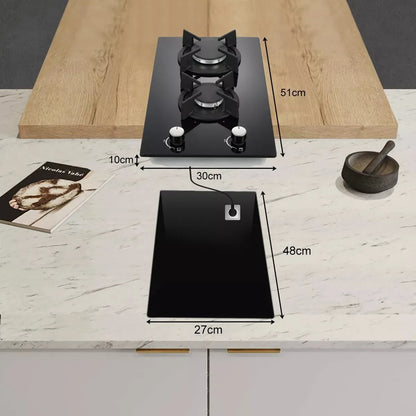Topstrong 2 Burner Ceramic Glass Built-in Hob Natural Gas Propane Gas Hob YYEUGCT-B02.