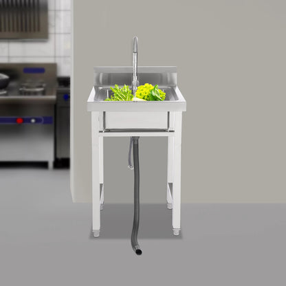 Moderne kommerzielle Spüle 201 Edelstahlspüle für Küchencafés, Bars, freistehende kommerzielle Spüle 360 °   Drehung stabil und sicher