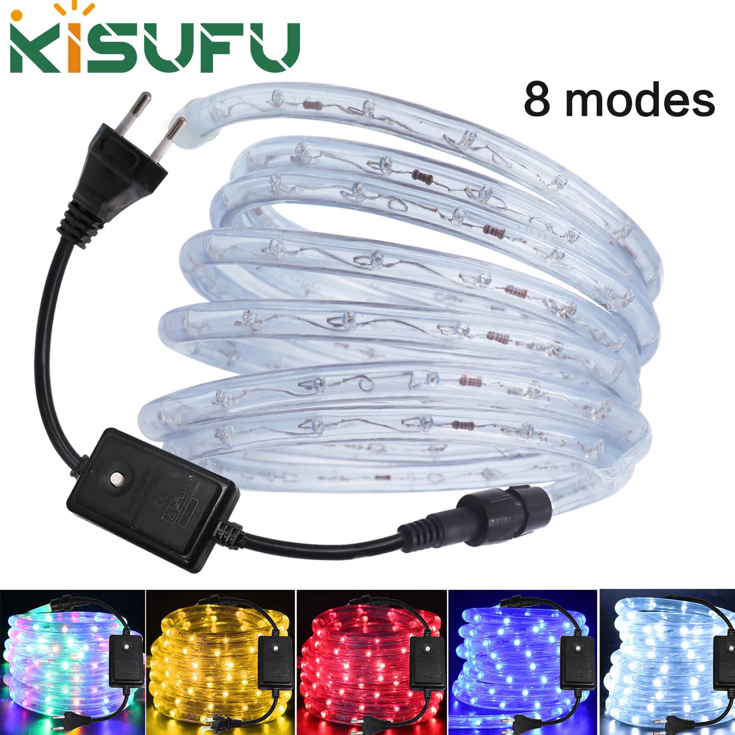 AC 220V Neon LED Strip Waterproof 360 Degree Round Neon Sign Light Blue Red White Outdoor Rainbow Tube Rope Light Party Decor.