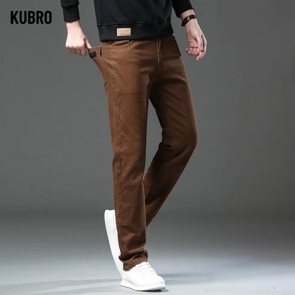 Fashion Loose Straight Business Casual Stretch Denim Pants Male Brand Trousers 3 Colors Plus Size Mens Clothing Slim Jeans 28-44.