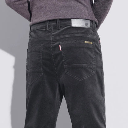 KUBRO High Quality Corduroy Fabric Men's Business Casual Trousers Autumn Korean Style Small Straight Slim Versatile Cargo Pants