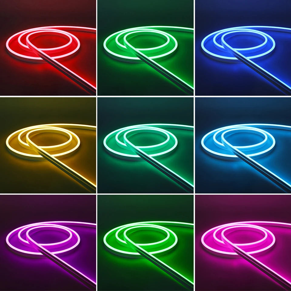 1M 2M 3M 5M RGB Neon LED Strip Light Bluetooth/IR Remote Control 5V Smart USB Silica Gel Tube LED Neon Light Room Decor Lamp.