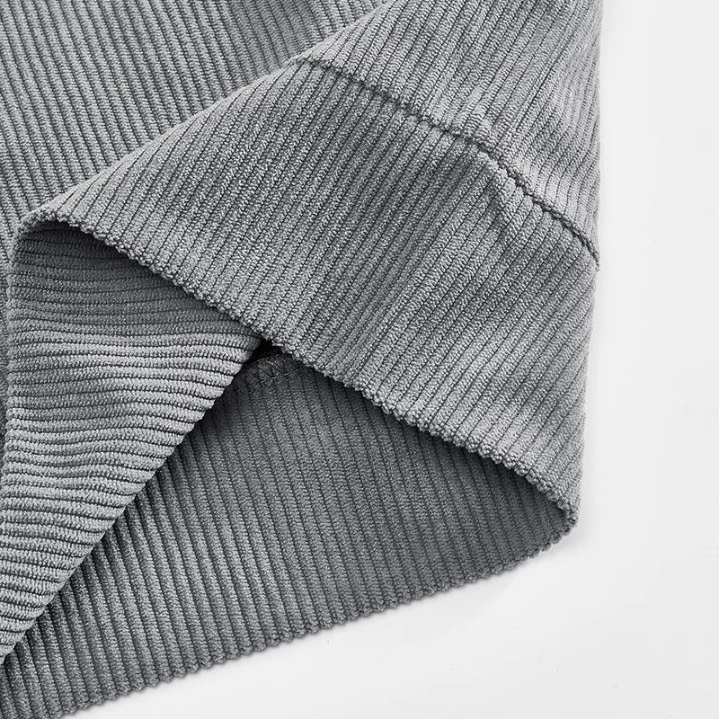 Men's Corduroy Jacket Stand-up Collar Slim Fit Retro Multi-pocket Workwear Commuter Coat for Spring And Autumn