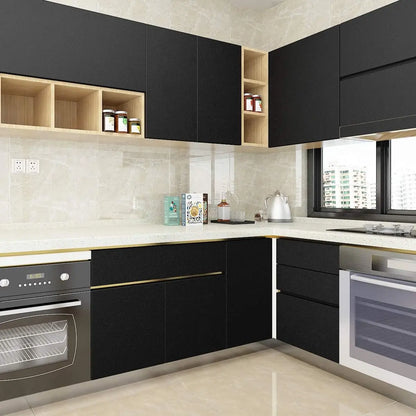 55 cm Breite, selbstklebende Folie, schwarz, matt, verdickter Aufkleber, Möbel, Küche, für Schränke, Tische, Wand, DIY-Renovierungstapete