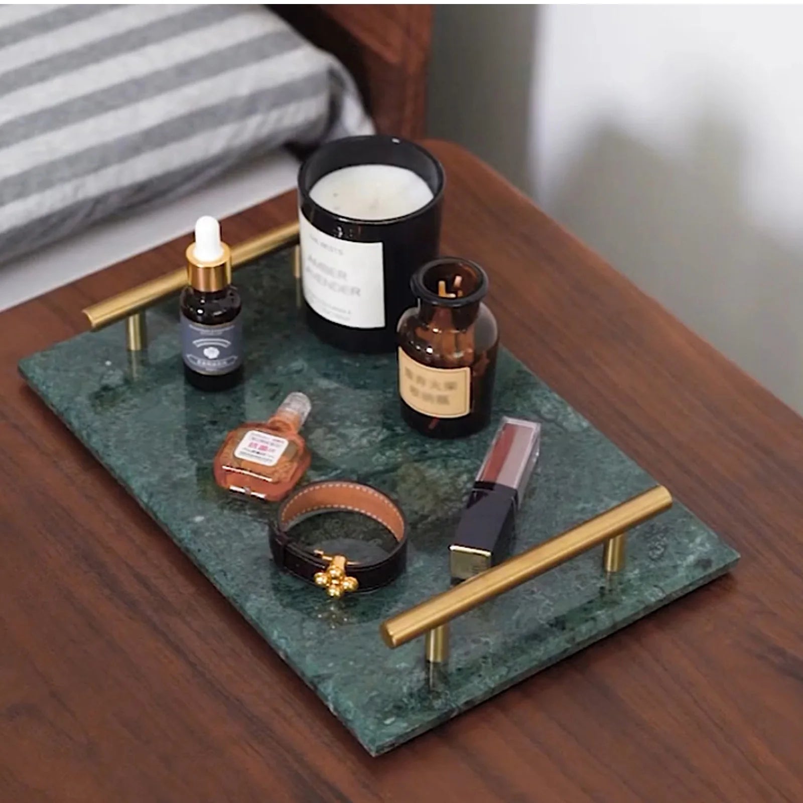 Guest Towel Holder Tray for Bathroom, 100% Natural White Marble Tray, Napkin Storage for-Bathroom, Decorative Vanity Stone Tray.