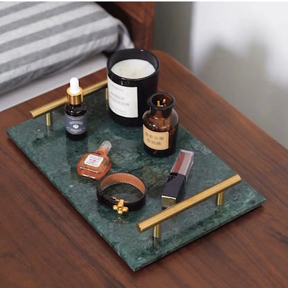 Guest Towel Holder Tray for Bathroom, 100% Natural White Marble Tray, Napkin Storage for-Bathroom, Decorative Vanity Stone Tray.