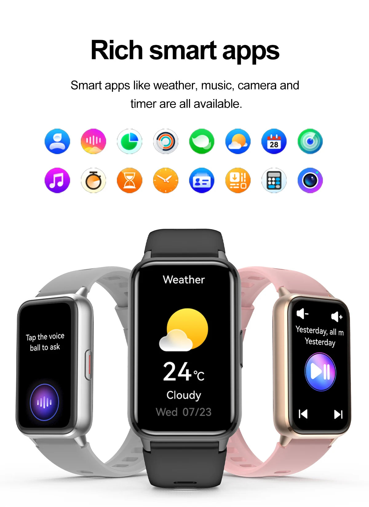 2025 New Grade Nursing Smart Watch AMOLED Blood Oxygen ECG + PPG Blood Pressure Body Temperature Bluetooth Health Smartwatch