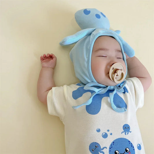 Lustige Oktopus Sommer Baby kleidung koreanische neue Jungen Mädchen einteiligen Stram pler schönen Bodysuit Säugling Baumwolle kurzen Overall.