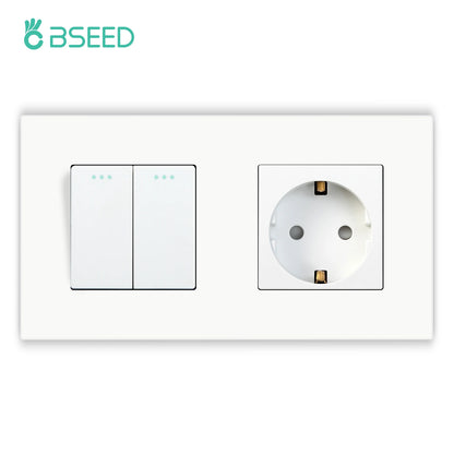 BSEED EU-Wandsteckdosen Typ C USB-Steckdosen Doppelte Steckdosen Dreifachsteckdosen Kunststoffrahmen Deutschland Steckdose mit Dual-USB.